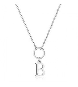 Collana Donna Gioielli Sagapò Happy in acciaio con lettera B shac66