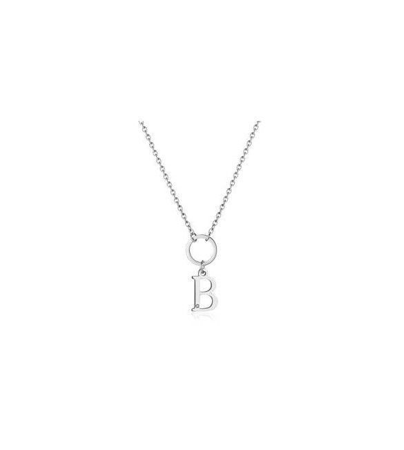 Collana Donna Gioielli Sagapò Happy in acciaio con lettera B shac66
