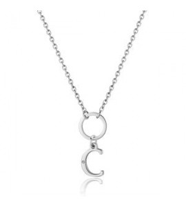 Collana Donna Gioielli Sagapò Happy in acciaio con lettera C shac67