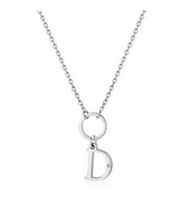 Collana Donna Gioielli Sagapò Happy in acciaio con lettera D shac68