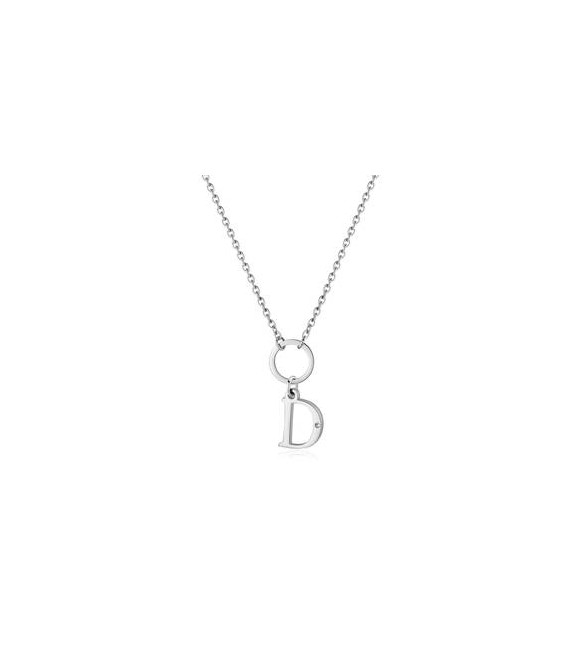 Collana Donna Gioielli Sagapò Happy in acciaio con lettera D shac68