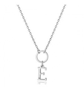 Collana Donna Gioielli Sagapò Happy in acciaio con lettera E shac69