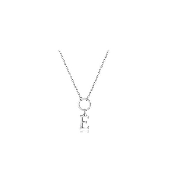 Collana Donna Gioielli Sagapò Happy in acciaio con lettera E shac69