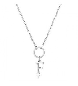 Collana Donna Gioielli Sagapò Happy in acciaio con lettera F shac70
