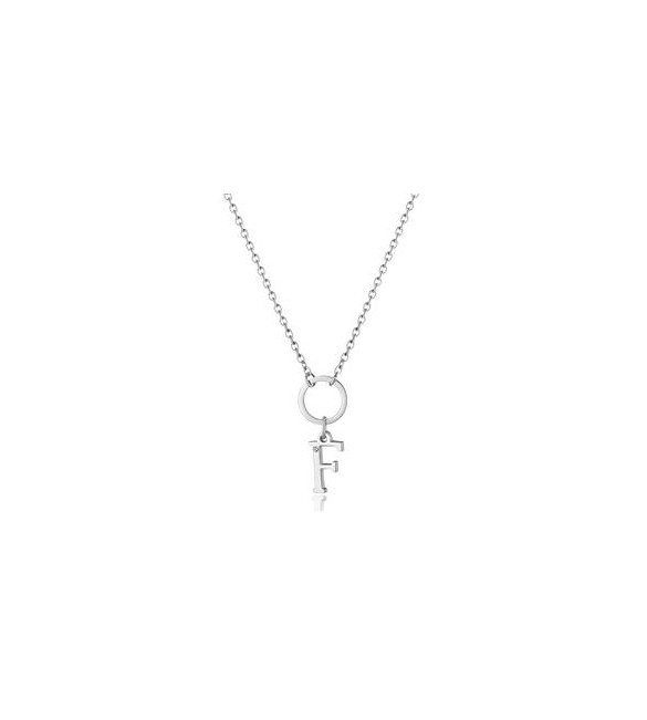 Collana Donna Gioielli Sagapò Happy in acciaio con lettera F shac70