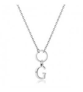 Collana Donna Gioielli Sagapò Happy in acciaio con lettera G shac71