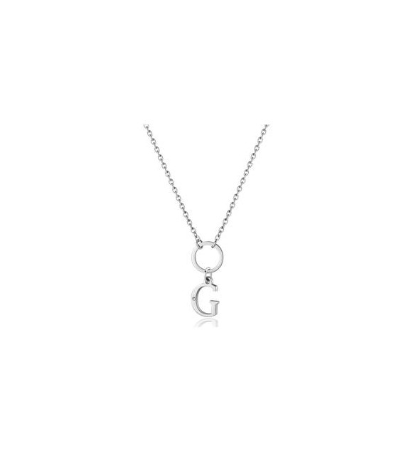 Collana Donna Gioielli Sagapò Happy in acciaio con lettera G shac71