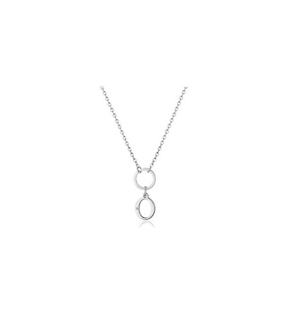 Collana Donna Gioielli Sagapò Happy in acciaio con lettera O shac79