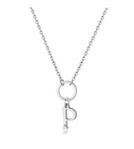 Collana Donna Gioielli Sagapò Happy in acciaio con lettera P shac80