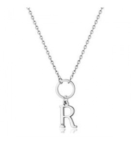 Collana Donna Gioielli Sagapò Happy in acciaio con lettera R shac81