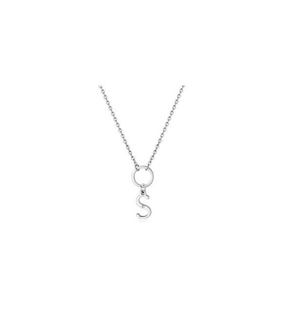 Collana Donna Gioielli Sagapò Happy in acciaio con lettera S shac82