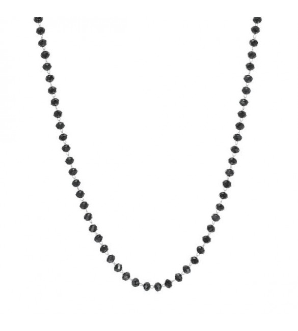 Collana donna gioielli Sagapò Happy in acciaio e vetro Nero shac46