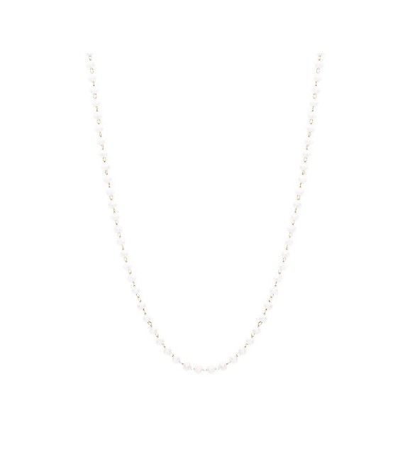 Collana donna gioielli Sagapò Happy in acciaio pvd oro e vetro Bianco shac58