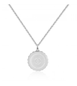 Collana donna gioielli Sagapò Lucky Coin in acciaio 316L con incisione sky05