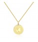 Collana donna gioielli Sagapò Lucky Coin in acciaio 316L pvd oro con incisione sky02