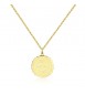 Collana donna gioielli Sagapò Lucky Coin in acciaio 316L pvd oro con incisione sky06