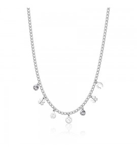 Collana Donna Gioielli Sagapò Message in acciaio con pendenti Fortuna ssg03
