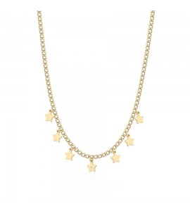 Collana Donna Gioielli Sagapò Message in acciaio pvd oro con Stelle ssg04