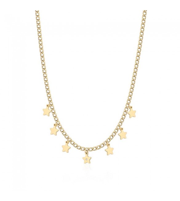 Collana Donna Gioielli Sagapò Message in acciaio pvd oro con Stelle ssg04