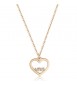 Collana donna gioielli Sagapò Pretty in acciaio pvd oro rosa con cuore con scritta Love e cristallo gold quartz spe04