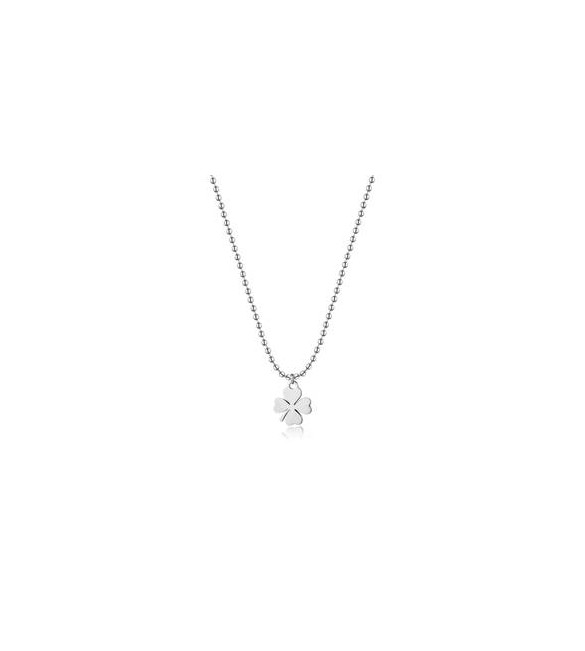 Collana Donna Gioielli Sagapò Smile in acciaio con Quadrifoglio ssm005
