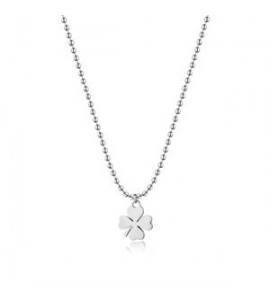 Collana Donna Gioielli Sagapò Smile in acciaio con Quadrifoglio ssm005