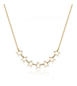 Collana donna gioielli Sagapò Starlove in acciaio 316L pvd oro con Stelle srl02
