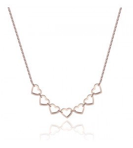 Collana donna gioielli Sagapò Starlove in acciaio 316L pvd oro rosa con Cuori srl04