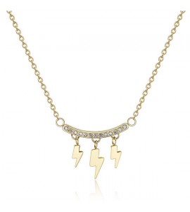 Collana donna gioielli Sagapò Tricony in acciaio 316L pvd oro con charm sty01