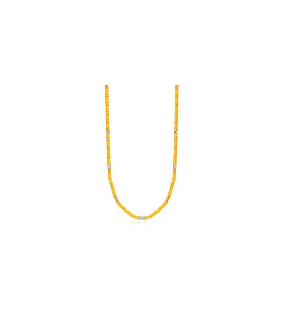 Collana Unisex Gioielli Sagapò Madera con sfere in vetro giallo ocra sad01