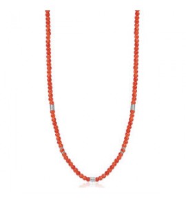 Collana Unisex Gioielli Sagapò Madera con sfere in vetro rosso sad02