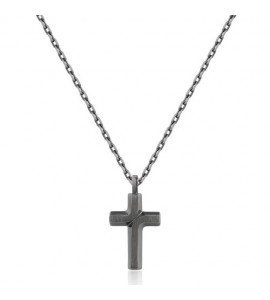 Collana Uomo Gioielli Brosway Backliner acciaio lucido pvd gun bbc06