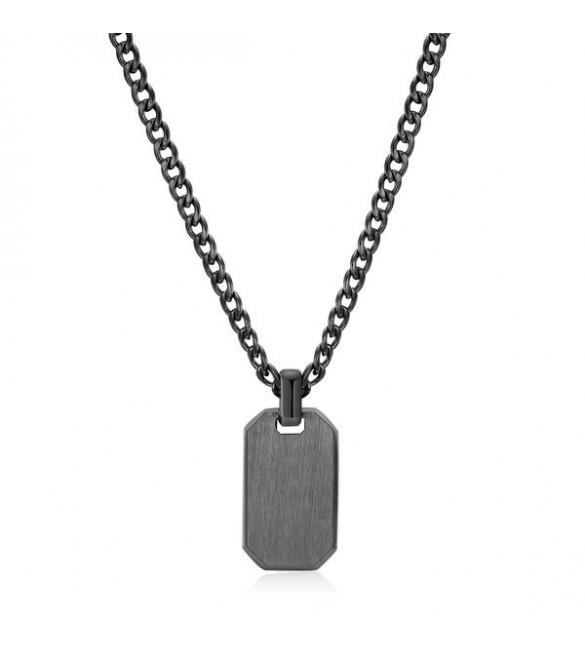 Collana uomo gioielli Brosway Ink in acciaio 316L pvd gun metal con Military Tag bik03