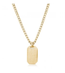 Collana uomo gioielli Brosway Ink in acciaio 316L pvd oro con Military Tag bik02