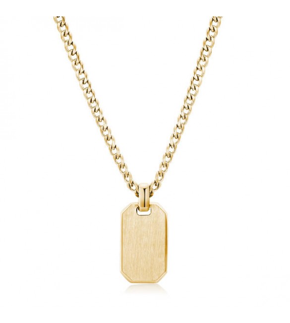 Collana uomo gioielli Brosway Ink in acciaio 316L pvd oro con Military Tag bik02