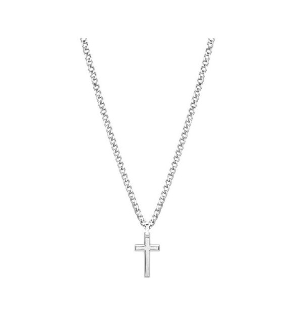 Collana Uomo Gioielli Brosway Ink in acciaio con Croce bik10