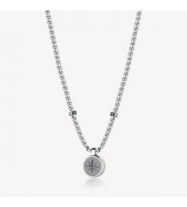 Collana Uomo Gioielli Brosway Poseidon in acciaio pvd gun e madreperla bpn01