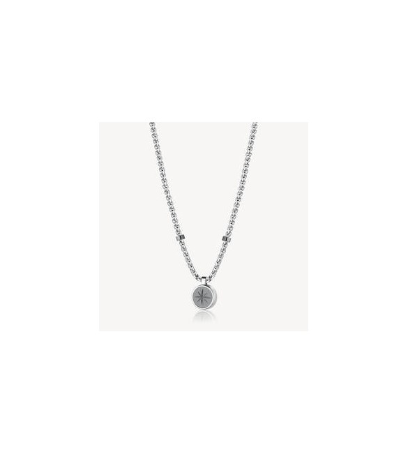 Collana Uomo Gioielli Brosway Poseidon in acciaio pvd gun e madreperla bpn01