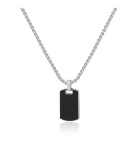 Collana Uomo Gioielli S\'agapò Tag Me Too acciaio smalto nero stg03