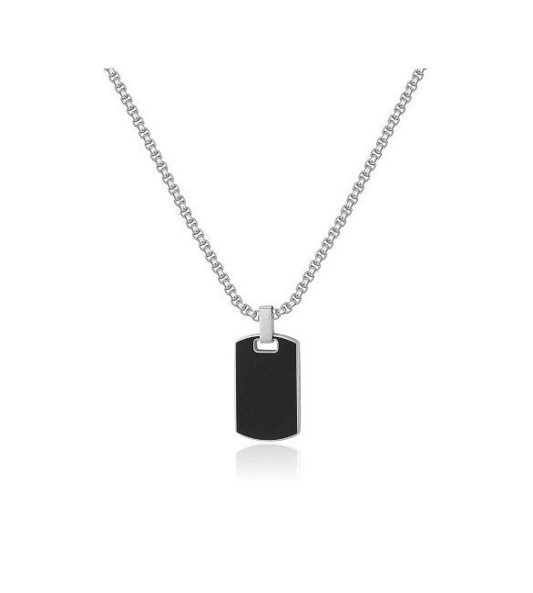 Collana Uomo Gioielli S\'agapò Tag Me Too acciaio smalto nero stg03