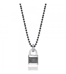 Collana Uomo Gioielli Sagapò Charisma in acciaio 316L Lucchetto shs08