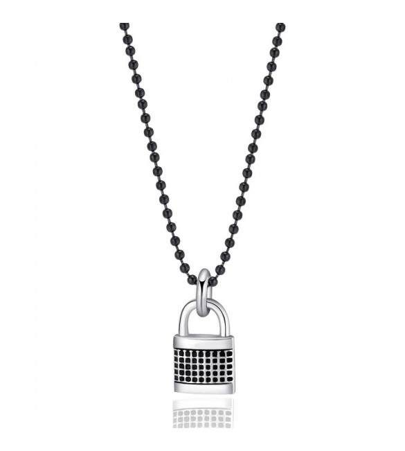 Collana Uomo Gioielli Sagapò Charisma in acciaio 316L Lucchetto shs08