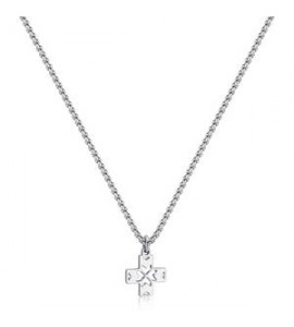 Collana Uomo Gioielli Sagapò Rebel in acciaio Croce srb03