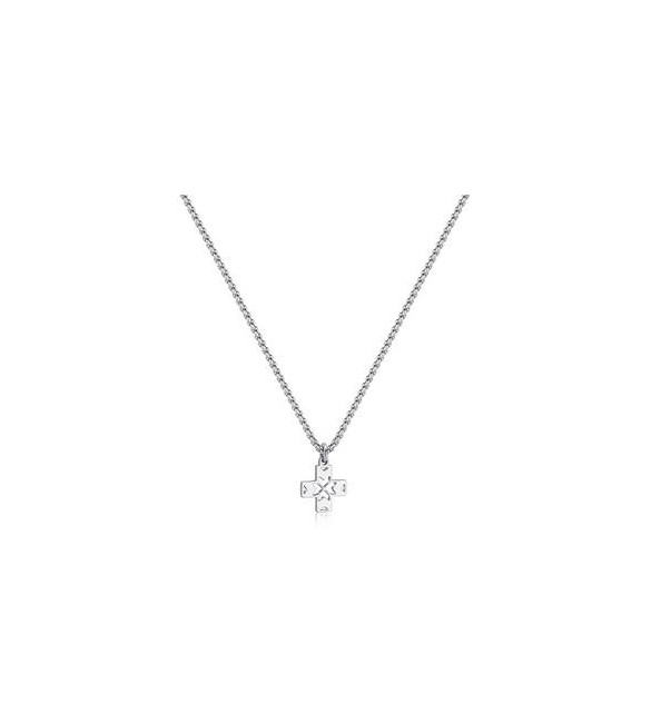 Collana Uomo Gioielli Sagapò Rebel in acciaio Croce srb03