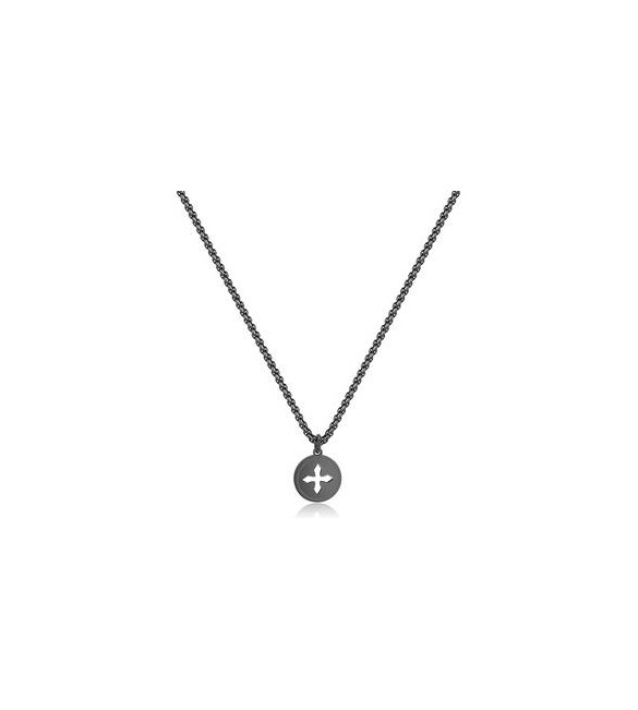 Collana Uomo Gioielli Sagapò Rebel in acciaio pvd gun Croce srb05