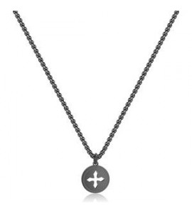 Collana Uomo Gioielli Sagapò Rebel in acciaio pvd gun Croce srb05