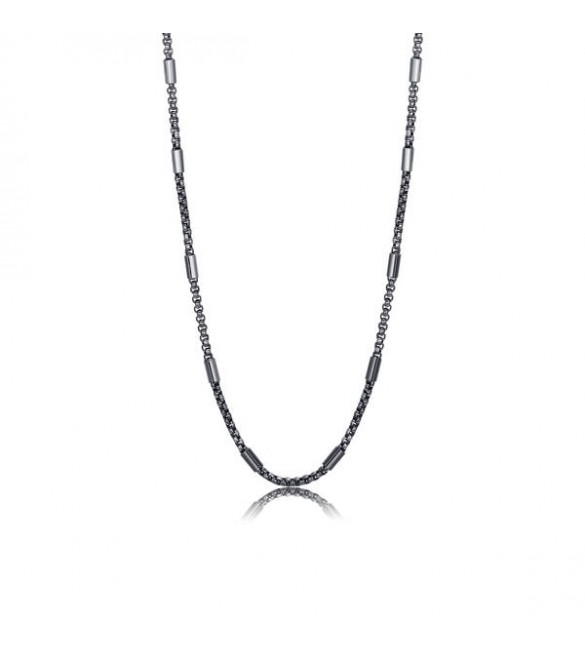 Collana Uomo Gioielli Sagapò Ripple in acciaio 316L brunito catena veneziana rotonda srp04
