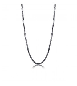 Collana Uomo Gioielli Sagapò Ripple in acciaio 316L brunito catena veneziana rotonda srp04