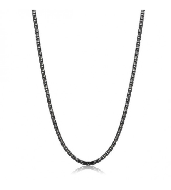 Collana Uomo Gioielli Sagapò Ripple in acciaio 316L pvd gun brunito catena srp31