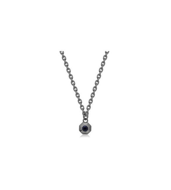 Collana Uomo Gioielli Sagapò Snap in acciaio pvd gun e cristallo snp02